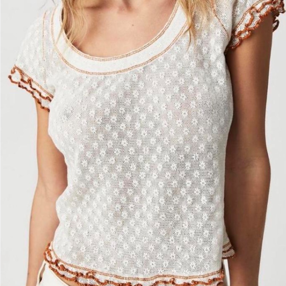Free People ruffled garner tee
